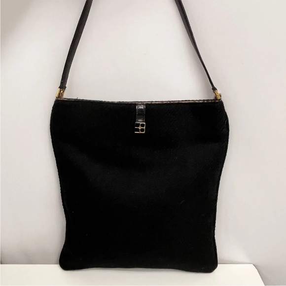 kate spade Handbags - ❤️SOLD❤️ Kate Spade Wool Bag Black Animal Print Pony Hair‎ Trim Made in Italy